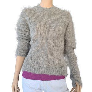 Free People Gray Loose Knit Alpaca & Wool Sweater XS